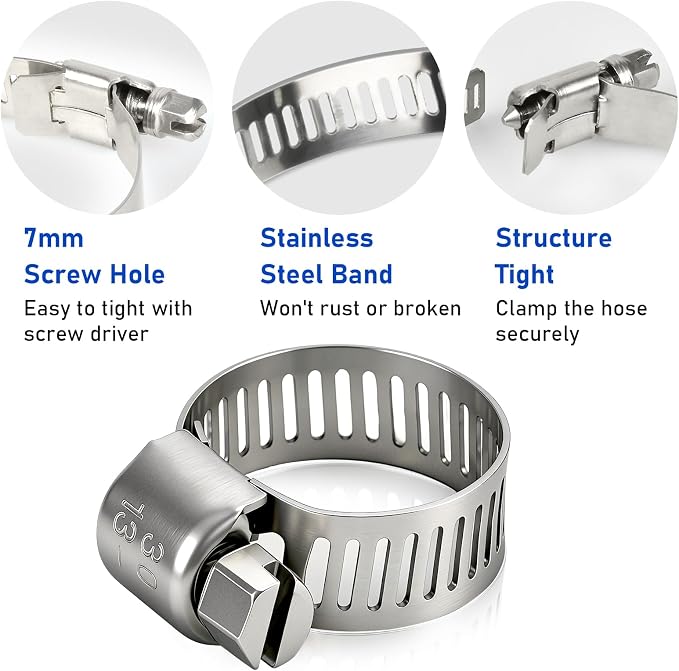 Hose Clamp, Stainless Steel Hose Clamps - Image 3