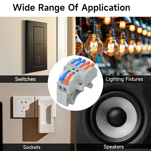 5Pcs Lever Wire Connectors, 2 in 4 Out, 4-2.5 mm² | 4-2.5 mm² Quick Wiring DIN - Image 8