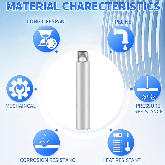 ChillWaves 304 Stainless Steel Pipe Fitting, Nipple Cast Pipe 1-1/4" NPT Male x - Image 5