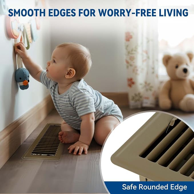 4" x 10" Floor Register Vent Covers 4Pack, Steel Floor Vent - Image 4