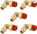 90° Swivel Male Elbow, 1/4" Tube x 1/4" NPT, DOT Approved 5PCS | by BOERAY
