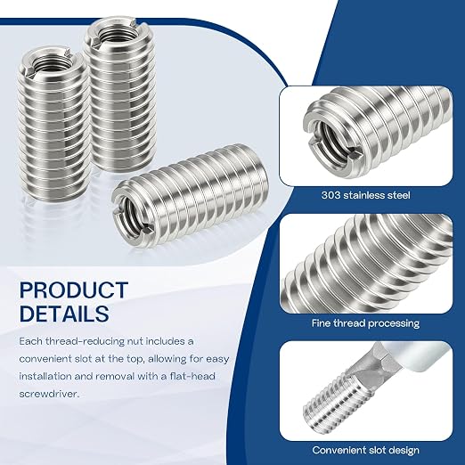 6Pcs Thread Adapter Sleeve Reducing Nut, M10 M to M8 F, 20mm Length | M10 x 1.5 - Image 4