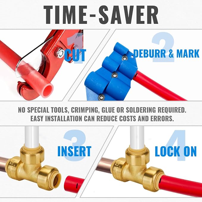 1/2 Inch Tee, Push Pex Fittings 1/2 Inch, - Image 5