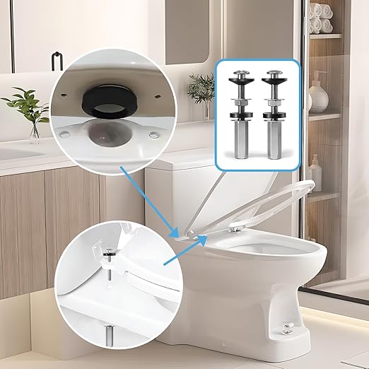 2Pcs Universal Toilet Seat Bolts Kit, Metal Heavy - Image 3