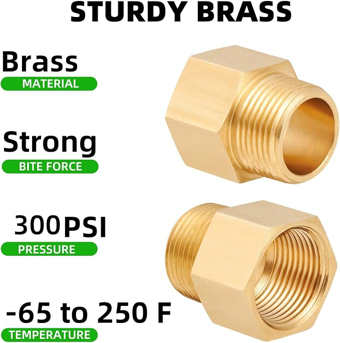 Brass Pipe Fitting, 3/4 Inch NPT Male to 3/4 Inch NPT Female Brass Pipe Hose - Image 3