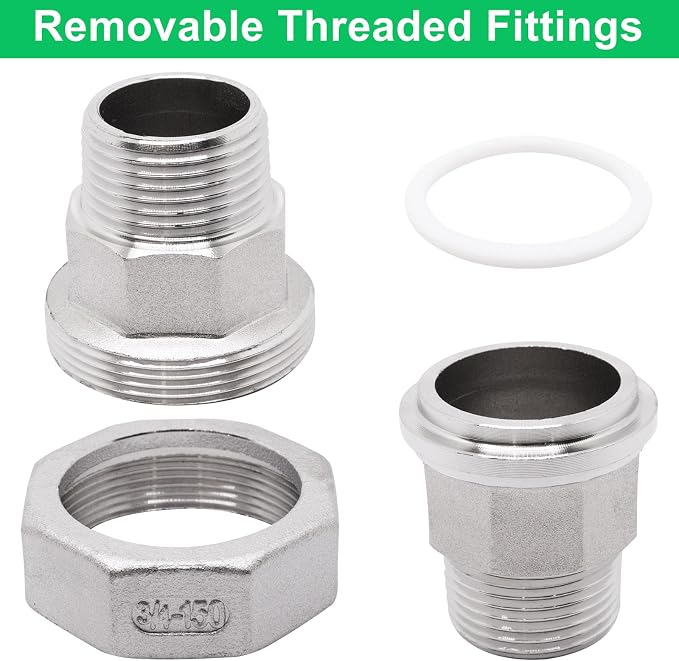 2Pcs Cast Pipe Fittings Union, 3/4" NPT Male x 3/4" NPT Male Thread 304 - Image 4
