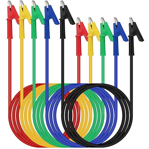 SWANLAKE 5-Piece Dual-Ended Alligator Clip Test Leads, 1000V 15A 3.5ft/1M by SWANLAKETOOLS