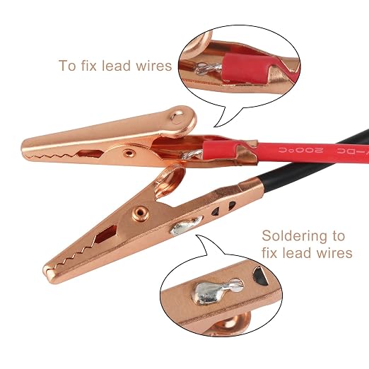 DROK Jumper Wires with Alligator Clips Electrical 20 AWG Copper Wire | Double - Image 3