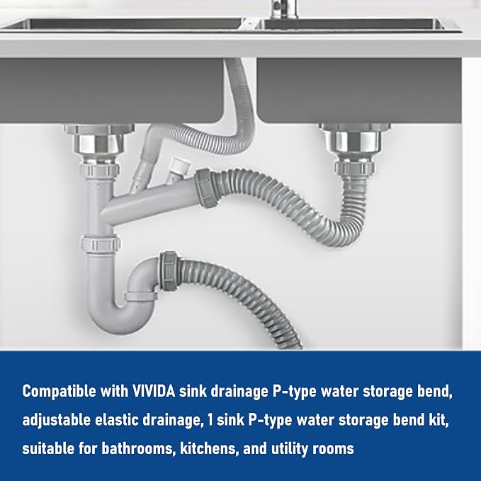 Flexible Sink Drain Pipe P Type Water Storage Bend, - Image 5