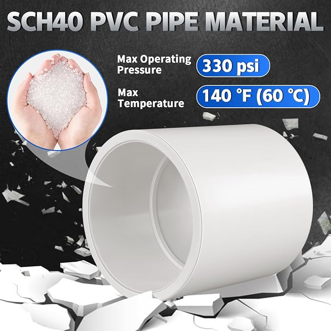 2Pcs White 4 inch PVC Coupling, Socket x Socket, Furniture Build Grade Sch40 - Image 5