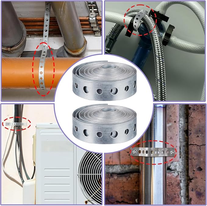 2 Roll Galvanized with Holes Metal Pipe Strap - Image 6