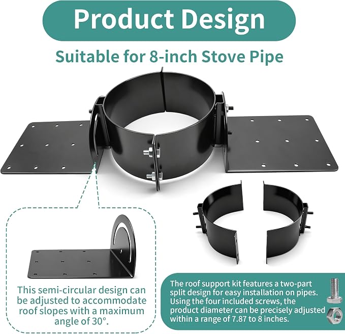 Adjustable Roof Chimney Pipe Support Bracket - Image 3