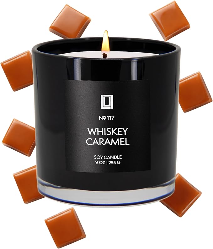 Lulu Candles | Whiskey Caramel | Smells Woody & Sweet | Luxury Scented Soy Jar by LULUCANDLES