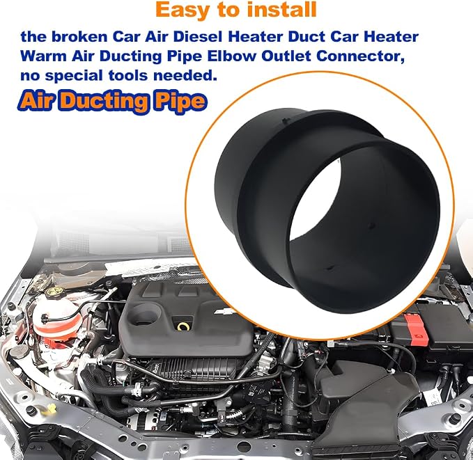 Car Air Ducting Connector Straight Air Heater Duct Joiner Connector Pipe 3'' - Image 5