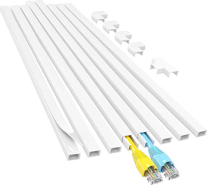 Yecaye Cord Hider, 113in One-Cord Cable Raceways, W0.59in H0.4in, Easy Install by Yecaye