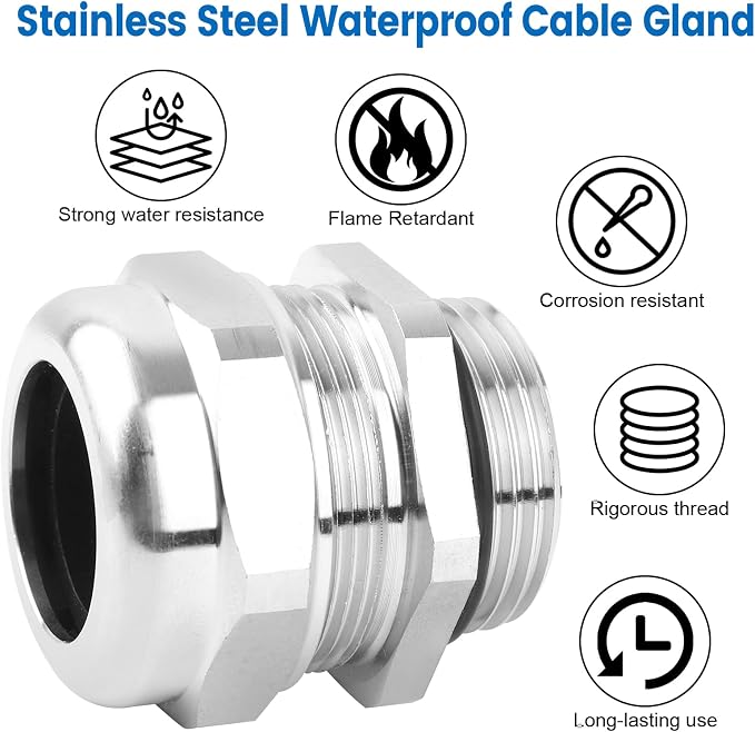 QCG 1" NPT Stainless Steel Cable Gland Waterproof IP68 | Heavy-Duty Strain - Image 4