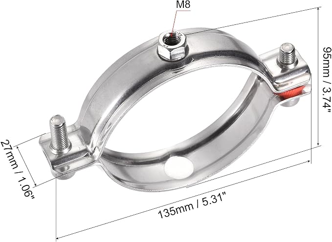uxcell Wall Ceiling Mount Pipe Supports, 304 Stainless Steel Adjustable Pipe - Image 2
