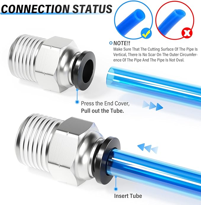 TAILONZ PNEUMATIC Male Straight 6mm Tube OD x 1/4 Inch NPT Thread Push to - Image 6