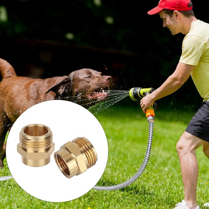 2pcs Garden Hose Adapter, 1/2" NPT Female to 3/4" GHT Male Hose Connector | - Image 7