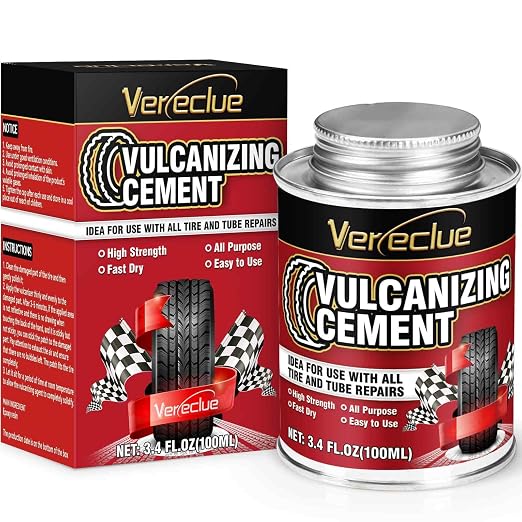 Chemical Vulcanizing Cement 3.4FL.Oz, All Purpose Tire Repair Rubber Glue by Vereclue