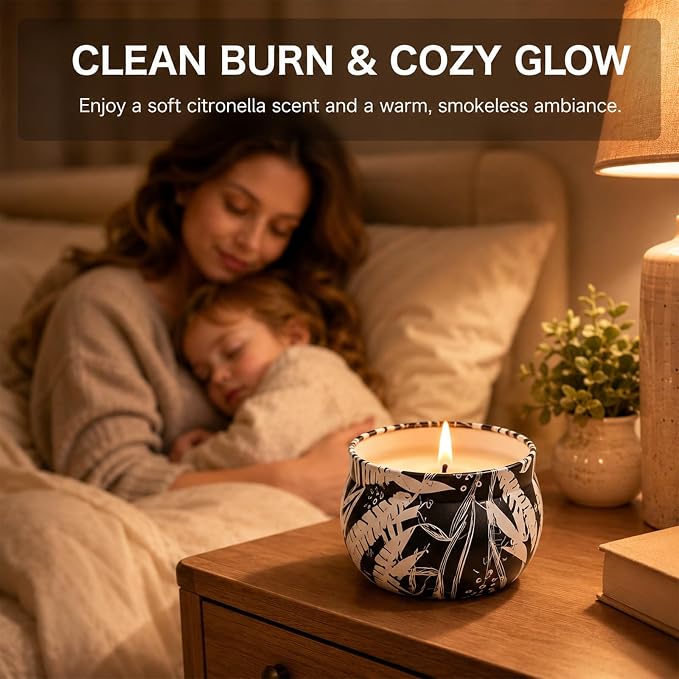 Citronella Candles Outdoor, 12 Pack Soy Wax Candle Set | 300-Hour Total Burn - Image 7