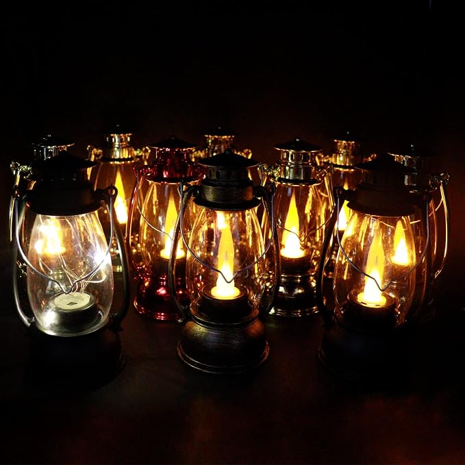 Mini Lanterns for Vintage Western Christmas Decor, Lightweight Bronze Small LED - Image 4