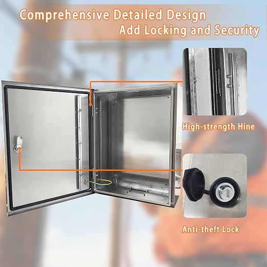 NBCYUNER Stainless Steel Electrical Enclosure 12x10x6 Inch NEMA 4X Enclosure - Image 4