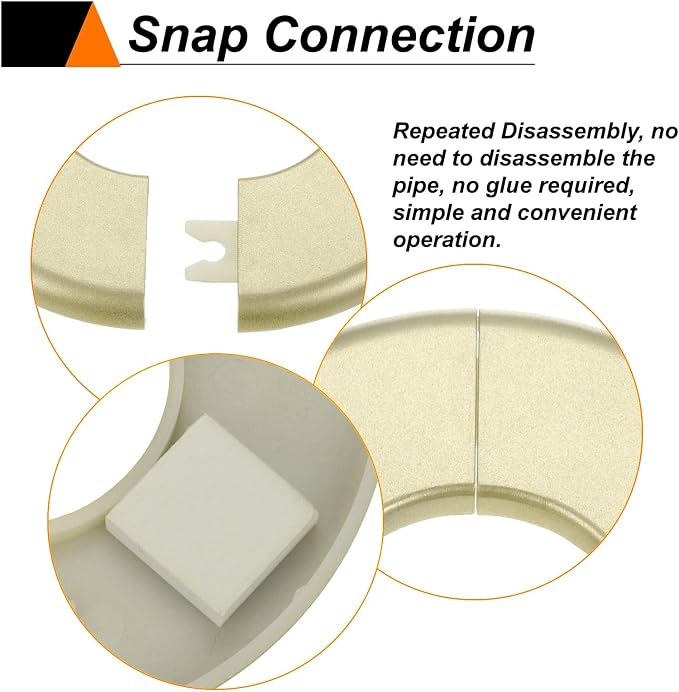 HARFINGTON 2pcs Wall Split Flange 22.5mm/0.9" Self-Adhesive Plumbing Cover - Image 4