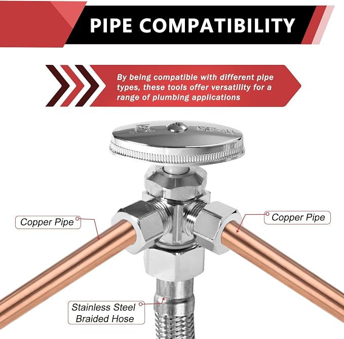 20PCS EFIELD Dual Compression Outlet Multi-Turn Angle Stop Valve | 1/2" NOM x - Image 4