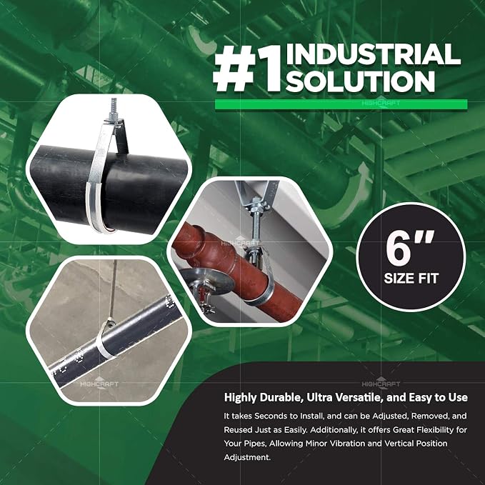 HIGHCRAFT ITSO-HQ06 Swivel Loop Pipe Hanger, Pre-Galvanized Steel, 6 in - Image 4
