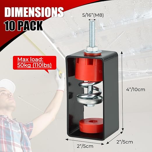 NATGAI 10 Pack Ceiling Spring Vibration Isolator Hangers - Image 2