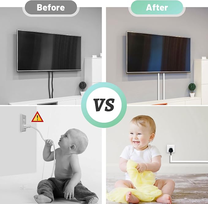 ZhiYo 43" Cord Covers for Wires on Wall, 0.7" W x 0.4" H | Fits 2 Cords - Image 5