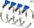 ISPINNER 4pcs 1.5 Inch Key-Type 304 Stainless Steel Worm Gear Hose Clamps by ISPINNER