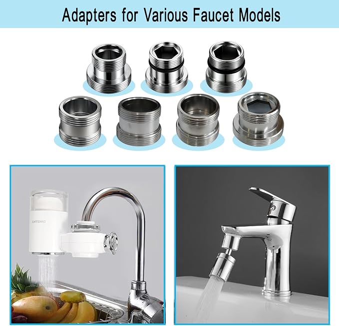 7 Pieces Male Thread Faucet Adapter Kit, Sink Faucet Aerator Adapter | Male - Image 6