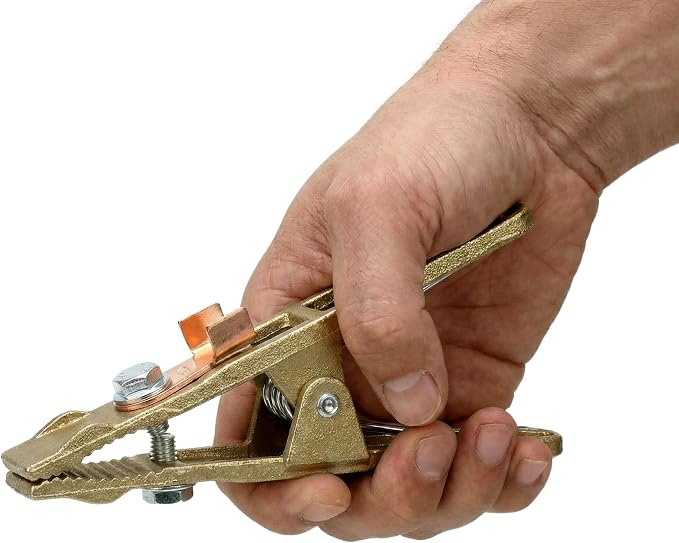 260-Amp Welding Ground Clamp, Brass A-shape Earth Clamp - Image 6