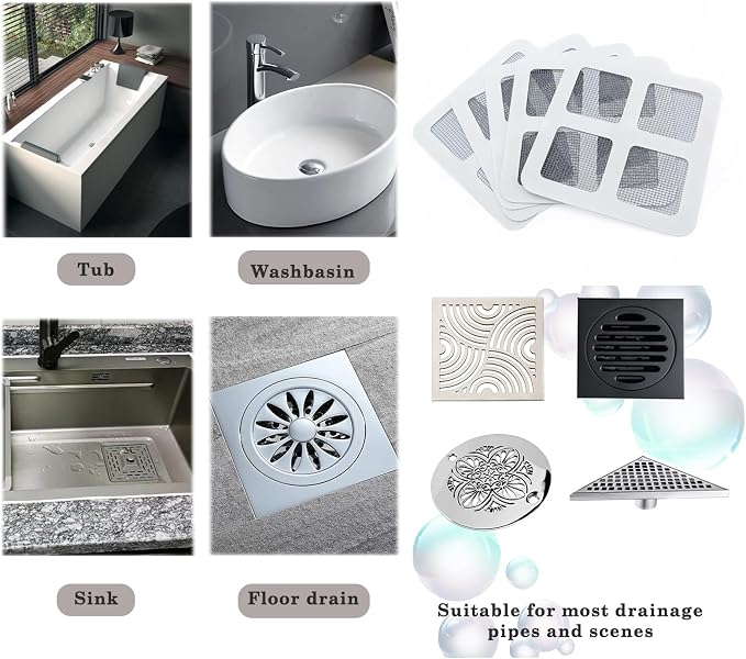 Disposable Hair Drain Stickers, Disposable mesh Cover Sewer Filter Screen - Image 3