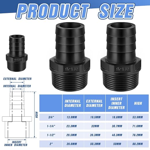 2 Pcs Pool PVC Tube Fitting Barbed Hose Fittings Adapter | Hose Fittings - Image 2