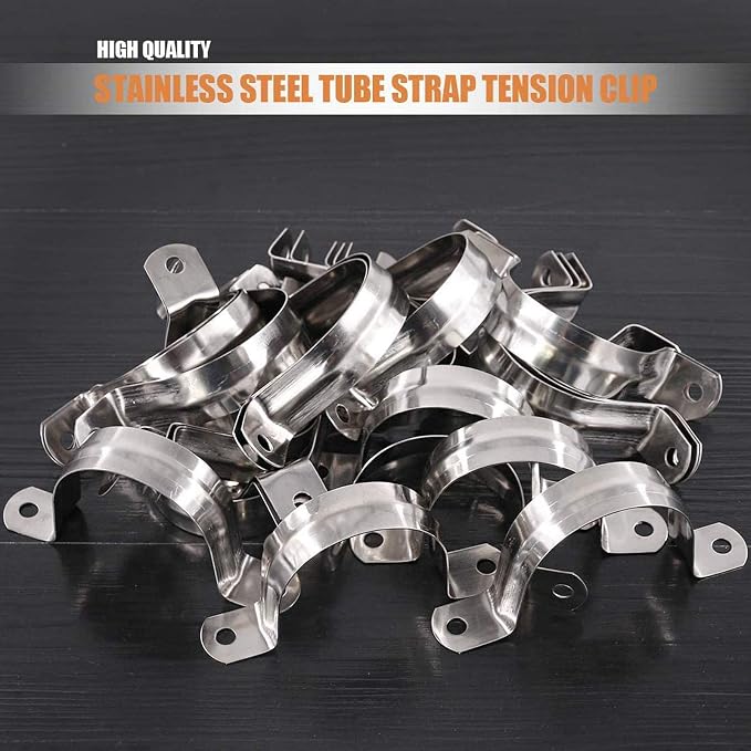 5 Pcs 3inch Rigid Pipe Strap, Two Hole Stainless Steel Strap U Bracket - Image 6
