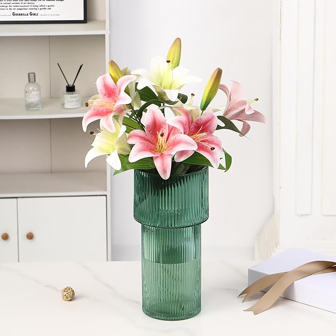 Large Glass Vase, 12 Inches Tall Vase - Image 4