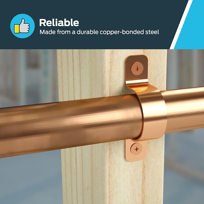 HoldRite 3/4 Inch Copper 2-Hole Strap, 5 Pack, Pipe Support - Image 5