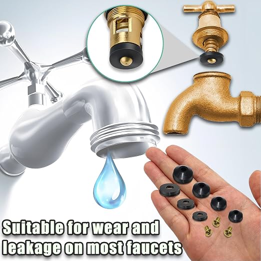 48 PCS Faucet Washer Assortment Kit Outdoor Faucet Repair Kit - Image 4
