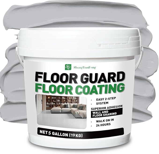 Silver-gray Professional Floor or Wall Paint Kit （5 gallon, 800-1000 sq.ft) by STFShangTianFengPAINT