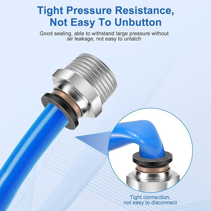 CNAODUN 12 Pcs Push to Connect Fittings 5/16 Inch Tube OD x 3/8 Inch NPT Thread - Image 4