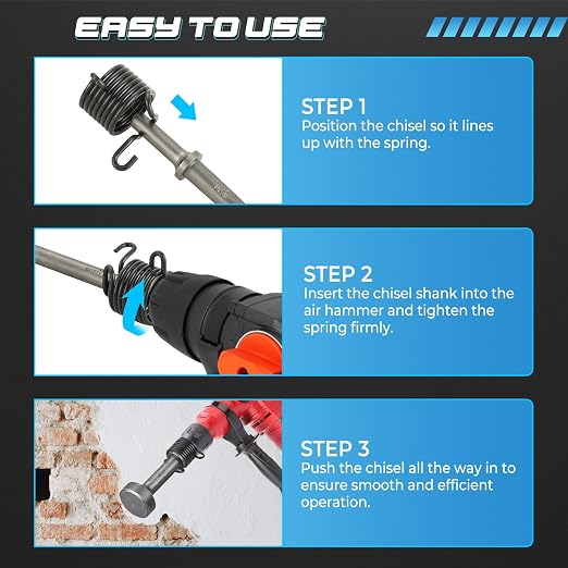 NATGAI 5 Pcs Air Hammer Bits Set, 0.4" Pneumatic Chisel Bits - Image 5