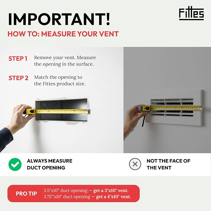 Fittes Flush Wall Vent, Minimalist ABS Plastic HVAC Air Return Register Cover - Image 3
