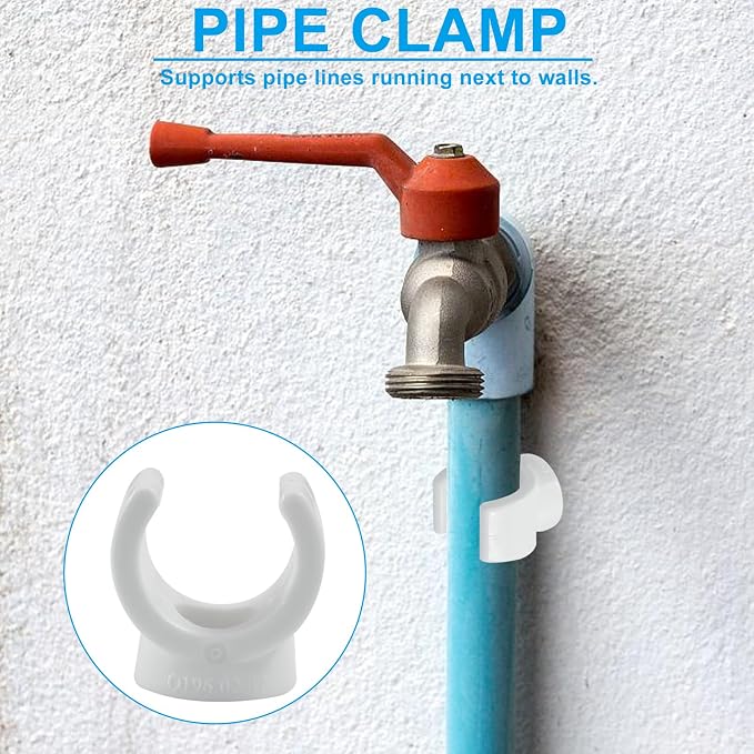 50 Pack 1/2 Inch Pipe Clamp, 16mm U-Shaped | Plastic PEX Clips, Pipe Hangers - Image 5