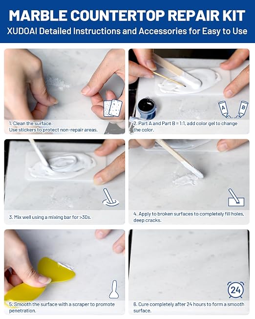 Marble and Granite Repair Kit DIY Fix Reattaches Countertop | 160g/5.64oz - Image 3