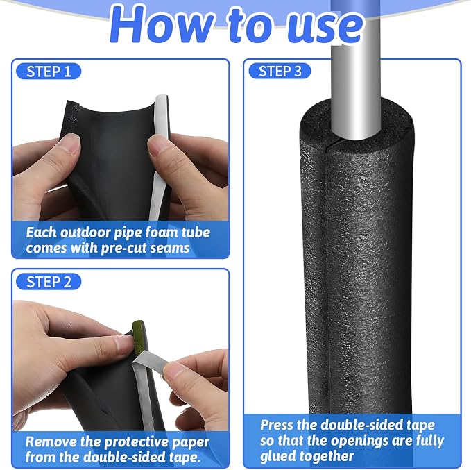 16 Pack Pipe Insulation Foam Tube, 3/4'' Self Adhesive Pre Slit Foam Pipe - Image 5