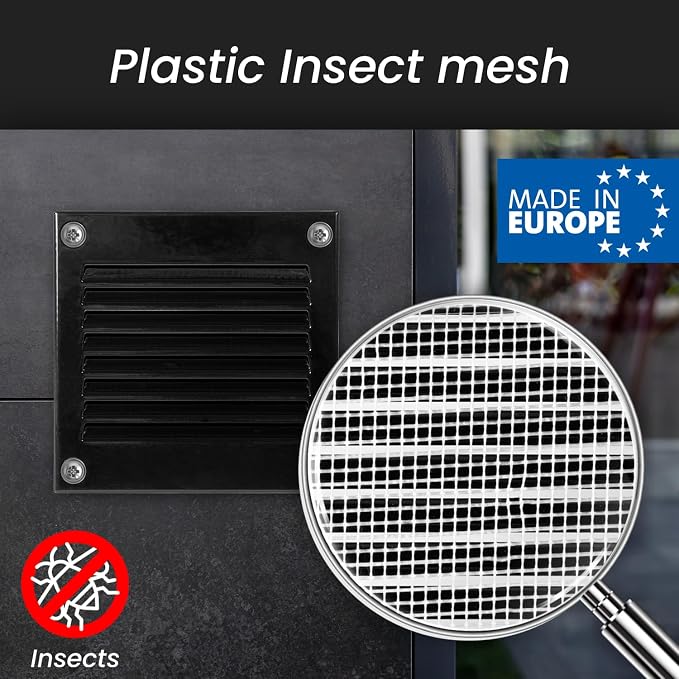 Repa Market 5-Pack Air Vent Cover 16x4 Inch Black Galvanized Steel Louvered - Image 4