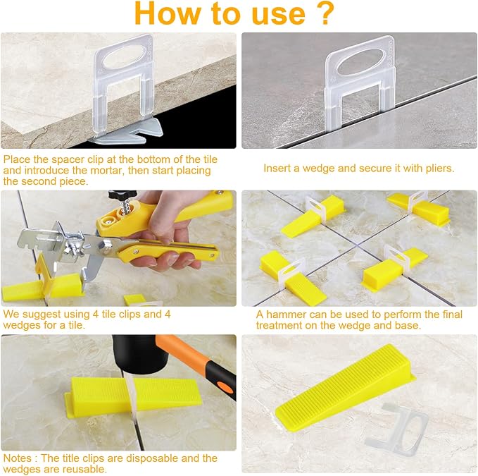 Storystore 1/16 Inch Tile Leveling System, 600 tile Spacers and 200 Wedges | - Image 4